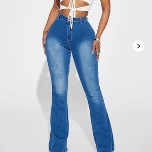 Fashion Nova Classic Blue Flare Jeans